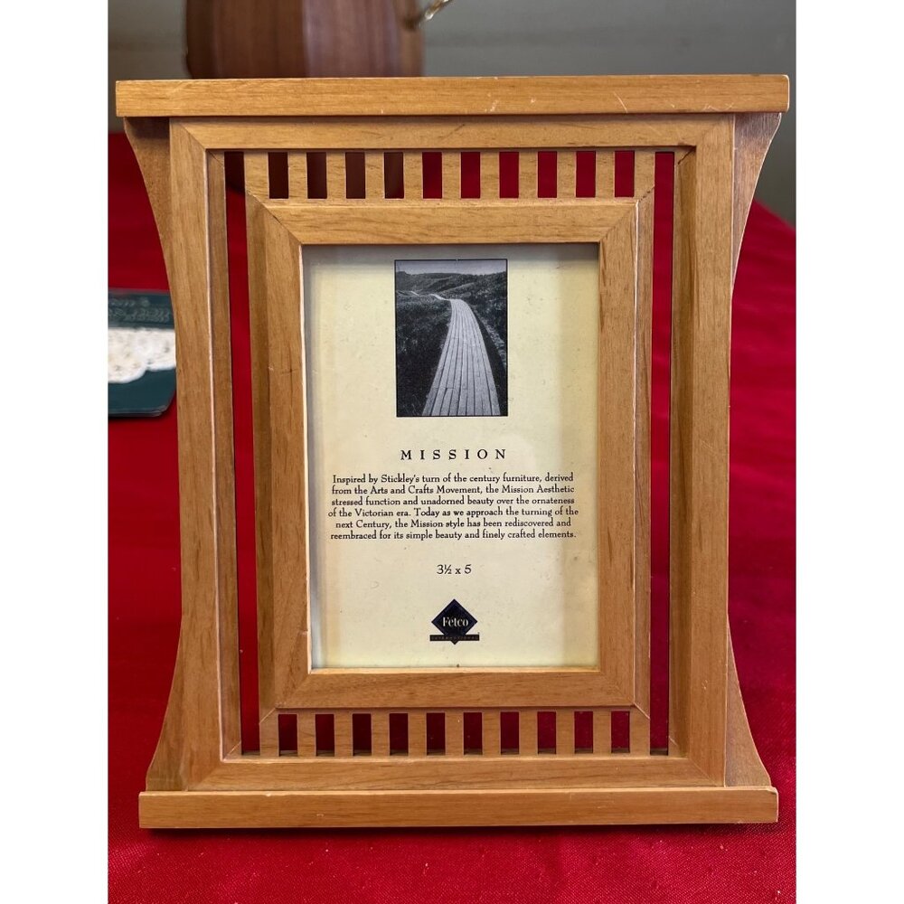Mission-Style Wooden Picture Frame Fetco Handcrafted 3.5" X 5" Arts & Crafts Des
